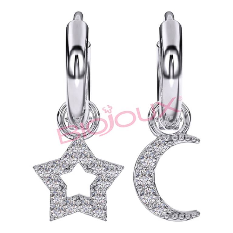 BJT228 ORECCHINI STAR&MOON SS